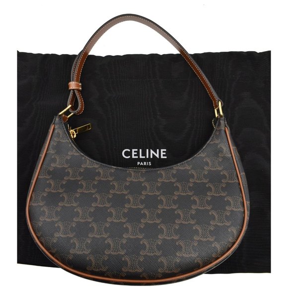 CELINE  Ava Triomphe Canvas Calfskin Shoulder Bag - Picture 3 of 11